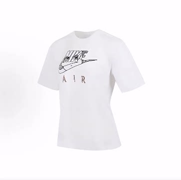 Nike Sportswear Boxy 大Logo印花美式复古正肩袖T恤 女款 白色