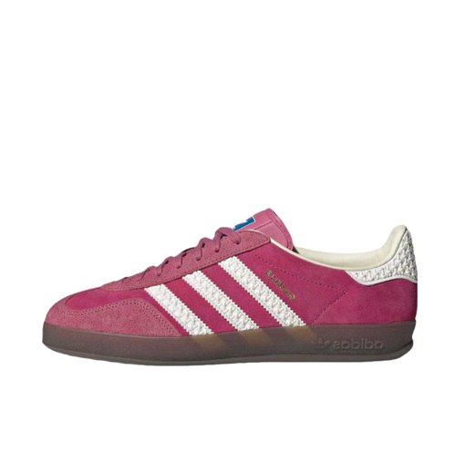 adidas originals GAZELLE INDOOR 皮革低帮板鞋男女同款粉红