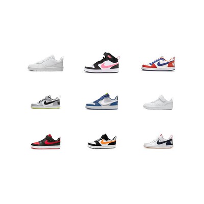 【攀登】NikeCourtBorough合成革皮革休闲舒适中低帮儿童板鞋