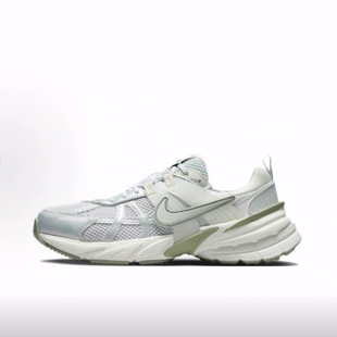 女款 Run运动百搭织物防滑耐磨低帮休闲城市跑步鞋 灰绿色 V2K Nike