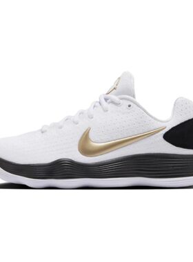 Nike 篮球鞋 实战 白色 厚底 低帮 春秋 男 圆头 系带 防滑耐磨