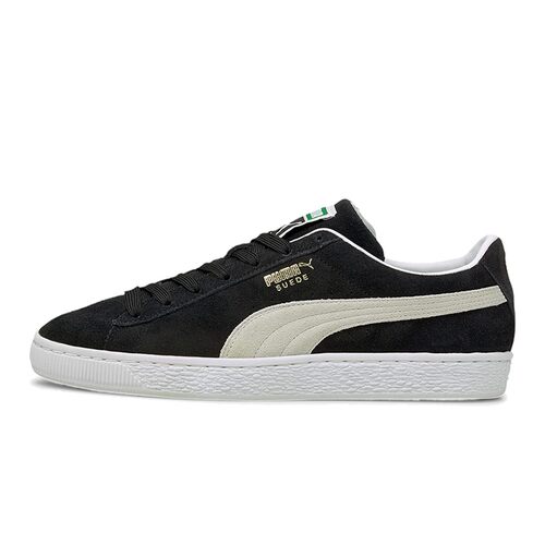 PUMA 板鞋 牛剖层革 圆头 低帮 四季通用 黑色 平跟 系带