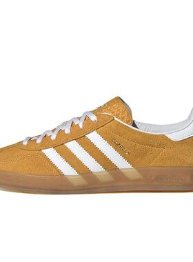 adidas originals 板鞋 耐磨 系带 圆头 女 平跟 四季通用 黄色