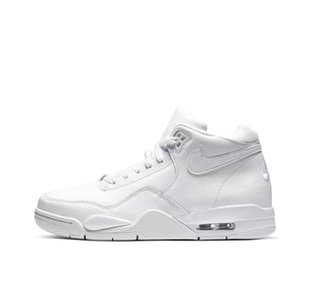 Nike Flight Legacy 潮流 中帮 复古篮球鞋 男女同款 白色
