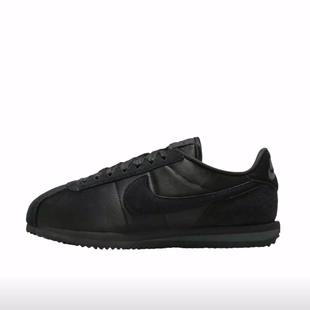 Satin Pack Black Nike 女款 Textile 低帮休闲鞋 黑色 Cortez