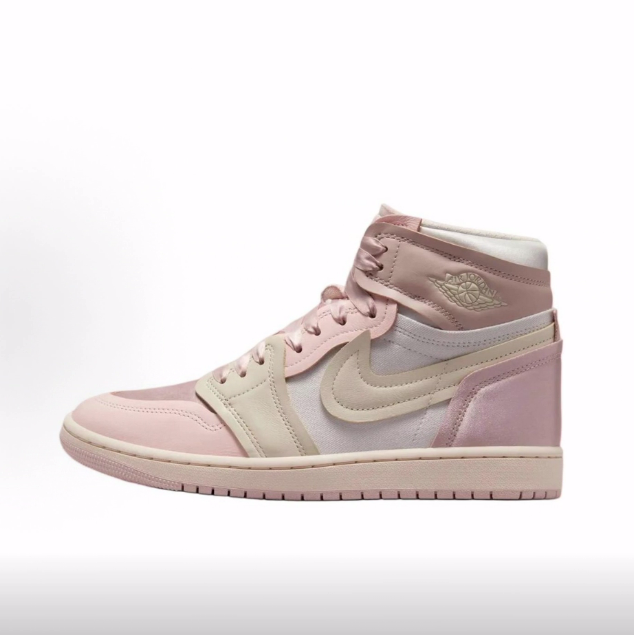 Jordan Air Jordan 1 舒适百搭 防滑耐磨高帮复古篮球鞋女款粉红