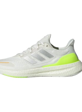 【攀登】 adidas 跑步鞋 厚底 减震耐磨 白色 黄色 低帮 织物