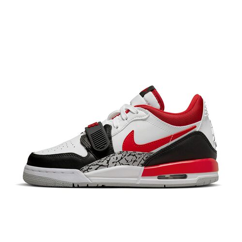 Jordan 儿童篮球鞋 皮革 防滑耐磨 圆头 系带 白色 低帮 秋夏春冬