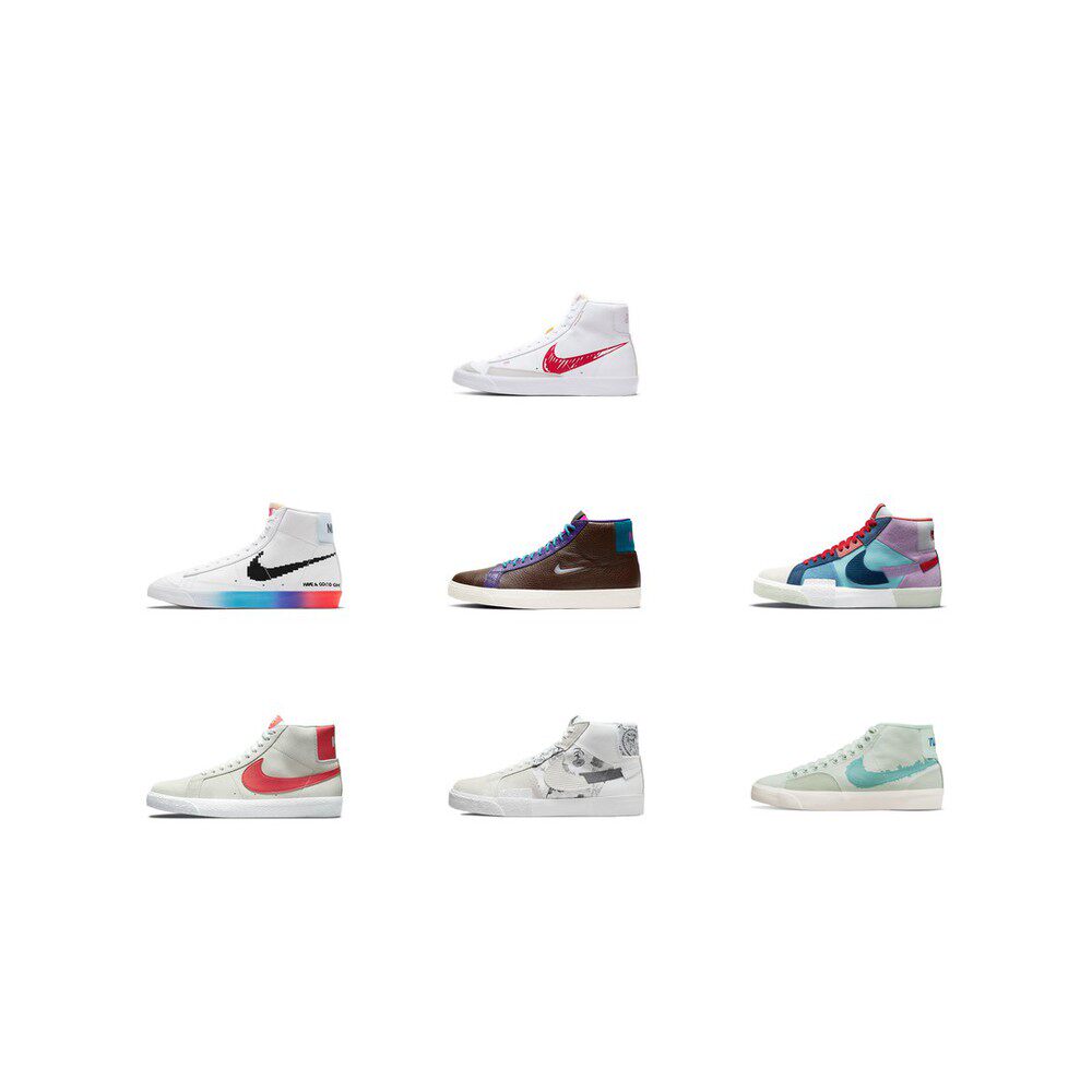 【攀登】NikeBlazer合成革帆布复古经典休闲包裹性防滑中帮板鞋