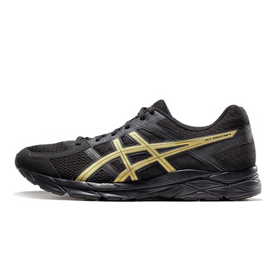 【攀登】AsicsGel-Contend4舒适时尚网布低帮跑步鞋男款黑金