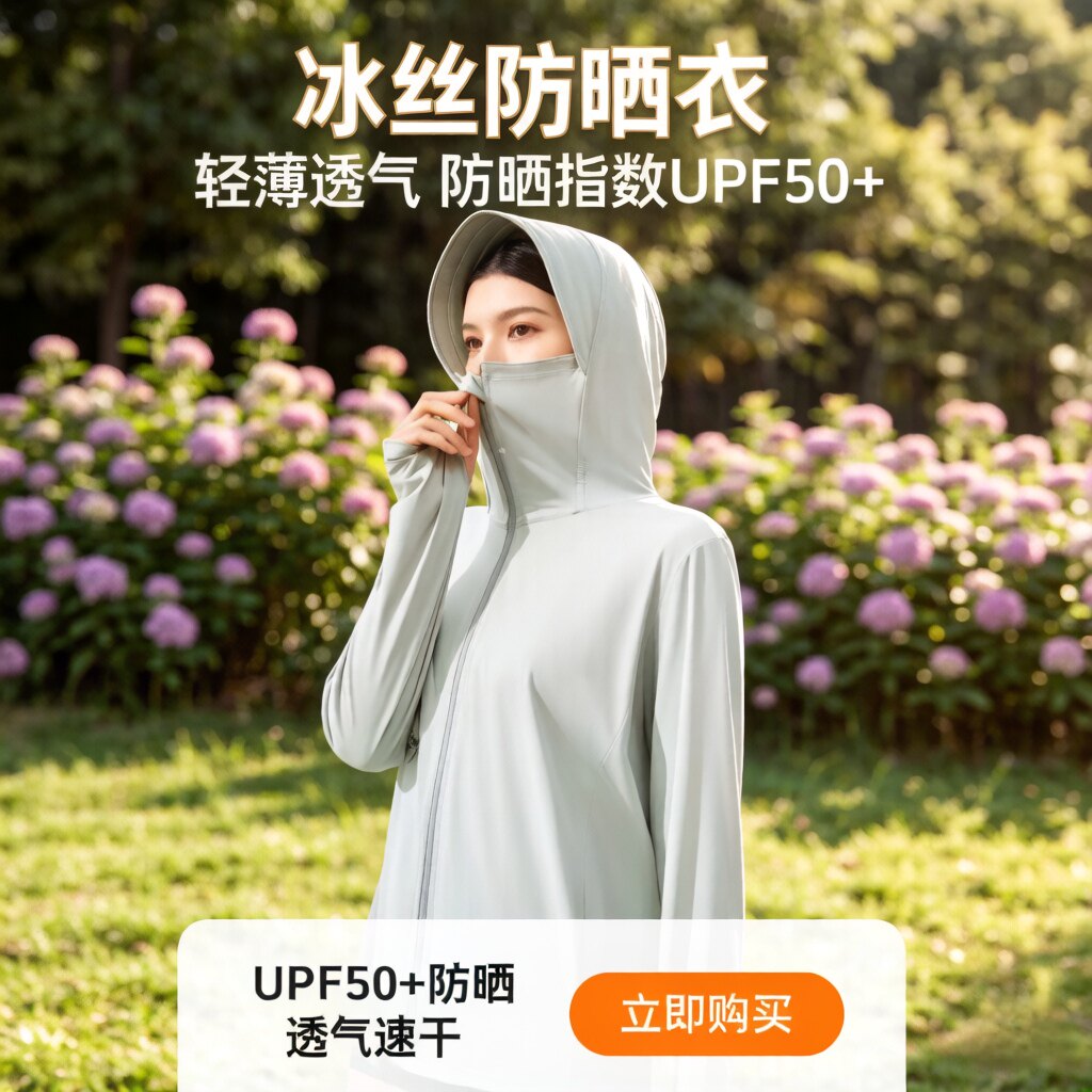 VVC防晒衣女2025新款超火春夏新款防紫外线防晒服套轻薄透气冰丝