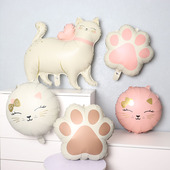 哑光宠物猫脚印猫咪脚掌气球生日派对装 饰拍照道具ins风造型气球