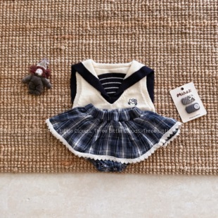 包屁裙套装 三小朵2745 针织kitty马甲 女宝宝婴幼秋季 学院 川屿