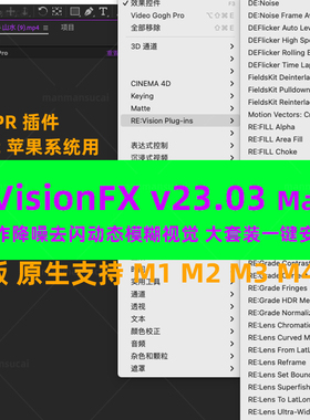 Mac原生新慢动作降噪模糊视觉套装AEPR插件REVisionFX v23.03合集
