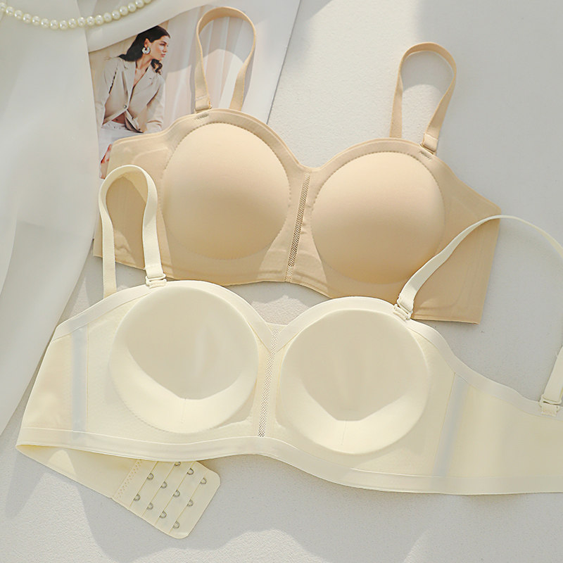 夏无肩带防滑内衣女防走光薄款大胸显小隐形美背聚拢无痕抹胸裹胸