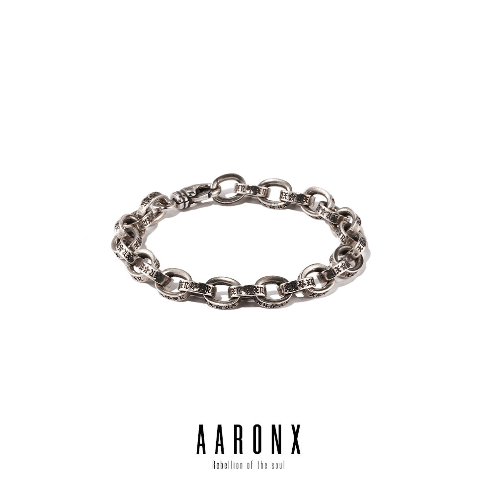 AARONX925银美式做旧手链
