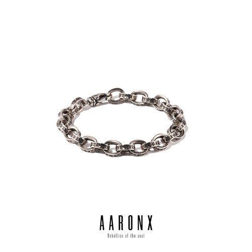AARONX925银美式做旧手链