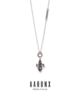 aaronx全新原创设计恶魔铃兰十字铃兰花朵纯银项链