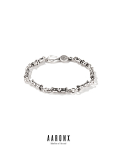 AARONX原创设计师铃兰花瓣造型925银做旧复古个性手链