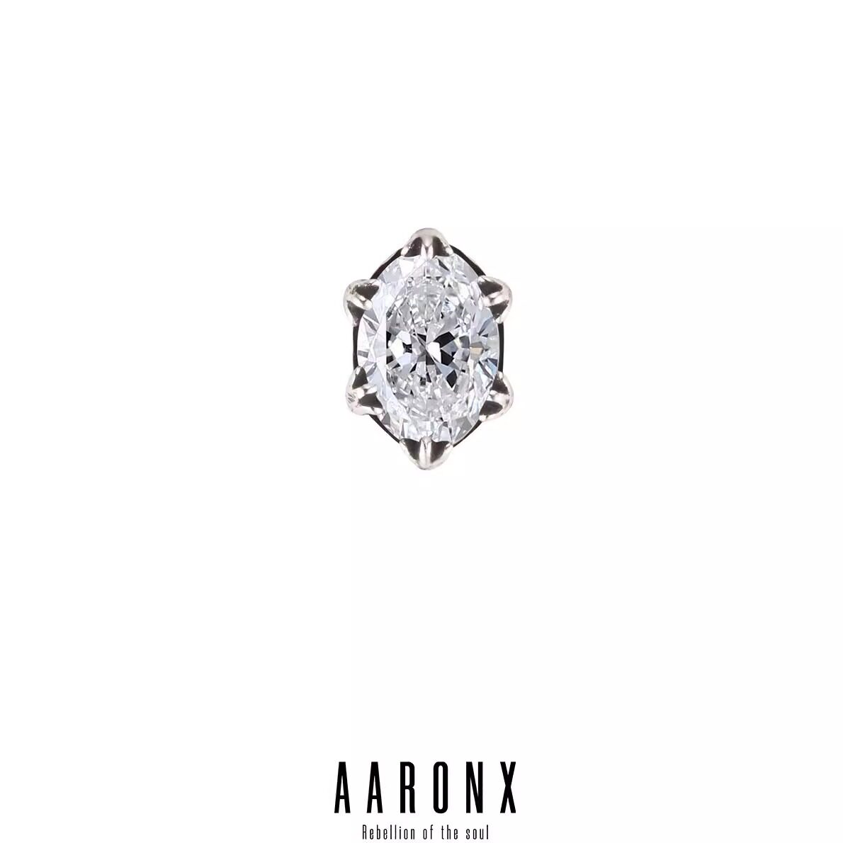 aaronx原创设计新品六爪镶嵌锆石耳钉耳环叠戴925纯银耳饰