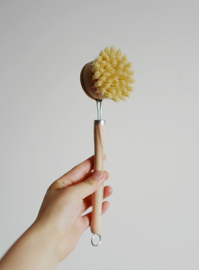 日常美物h workshop榉木长柄剑麻铁锅刷省力清洁户外露营礼物包邮