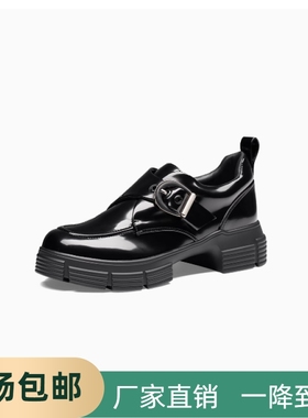 撤柜同款女鞋春季新款英伦风增高厚底孟克鞋乐福小皮鞋TA54107-51