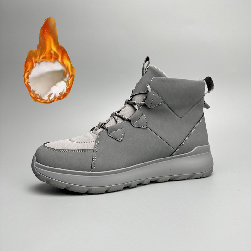 冬季新款高帮加绒加厚保暖马丁靴户外鞋防水防滑耐磨增高男鞋2509