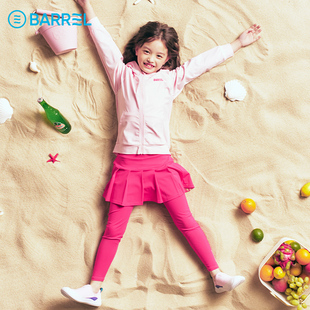 韩国BARREL儿童沙滩防晒衣冲浪衣连帽速干男女童海边分体泳衣长袖
