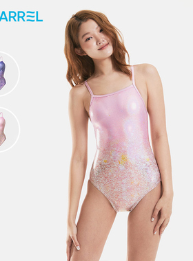 韩国BARREL反光竞速连体泳衣女泡温泉游泳馆专用亮闪高级感2025款