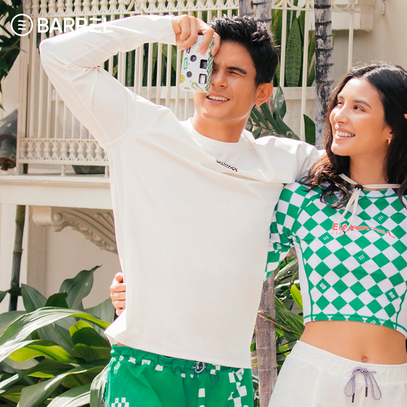 Barrel分体长袖速干防晒宽松泳衣