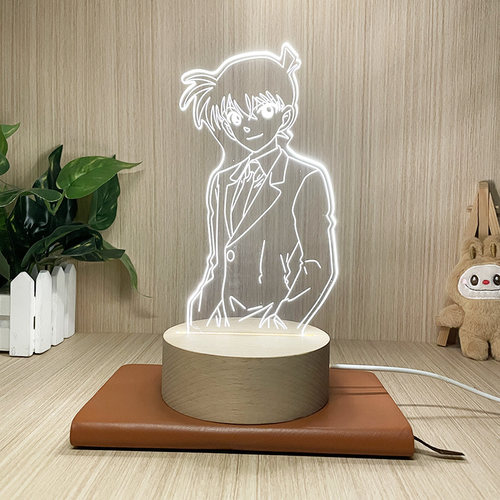 新款名侦探柯南动漫周边工藤新一小夜灯床头灯卧室灯送男女生日礼