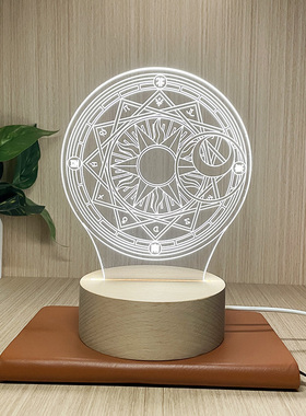 魔卡少女樱库洛里德魔法召唤阵触摸七彩小夜灯卧室床ins公主房间