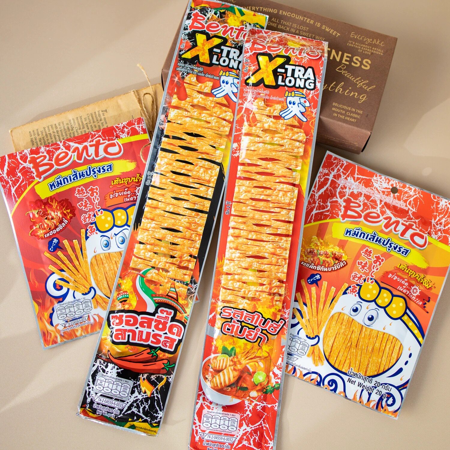 拌多乐泰国进口鱿鱼丝即食冬阴功海鲜零食多口味组合装辣烧烤袋装