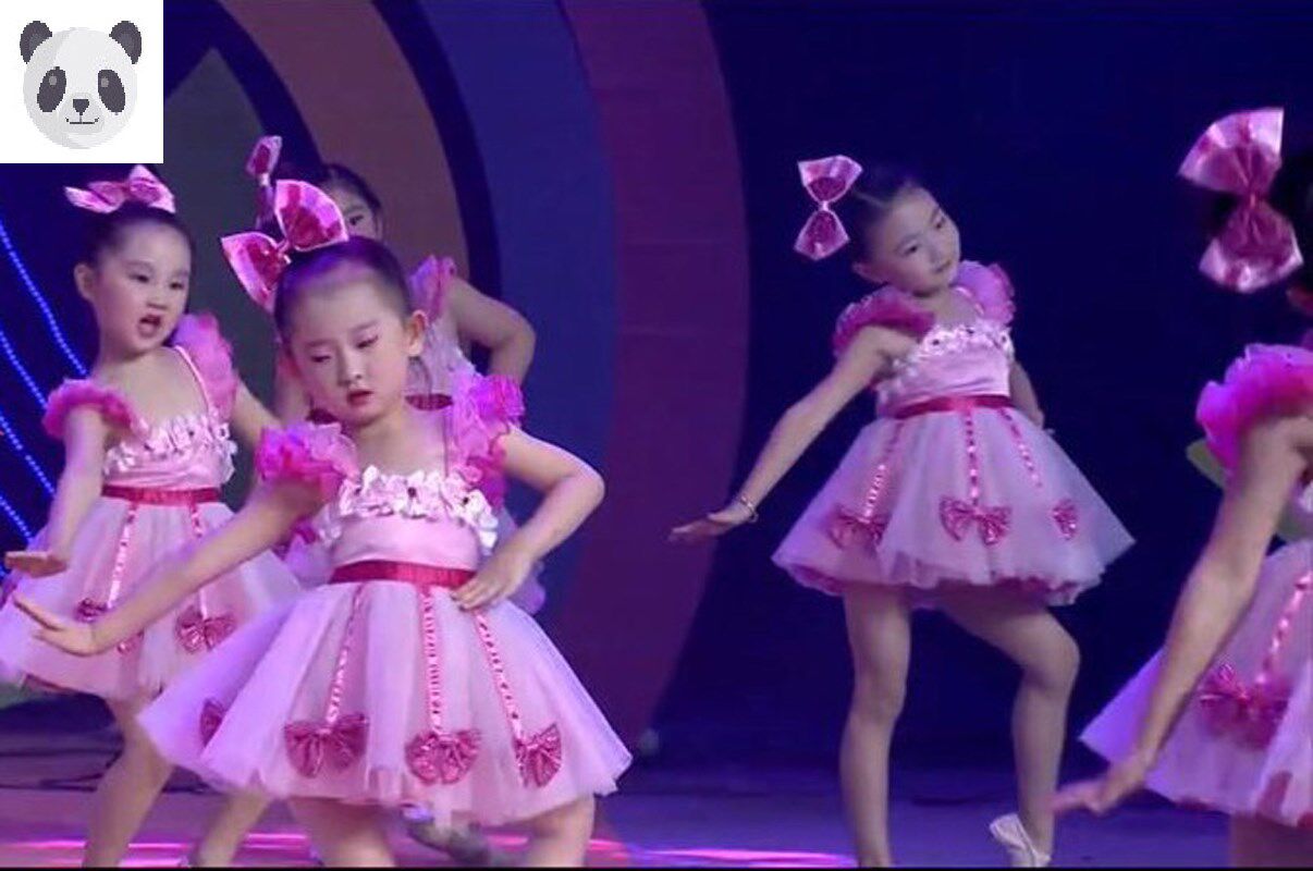 儿童舞蹈蓬蓬连衣纱裙演出服幼儿园可爱粉裙女童公主裙合唱表演服