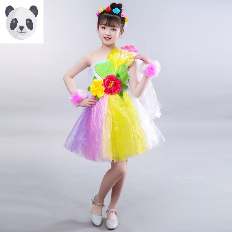 女童塑料袋环保服废物利用diy手工创意制作幼儿园走秀儿童时装秀