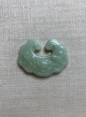 新天然岫玉花锁糯蓝荷花锁吊坠禁步腰挂可搭配流苏使用兔子花锁