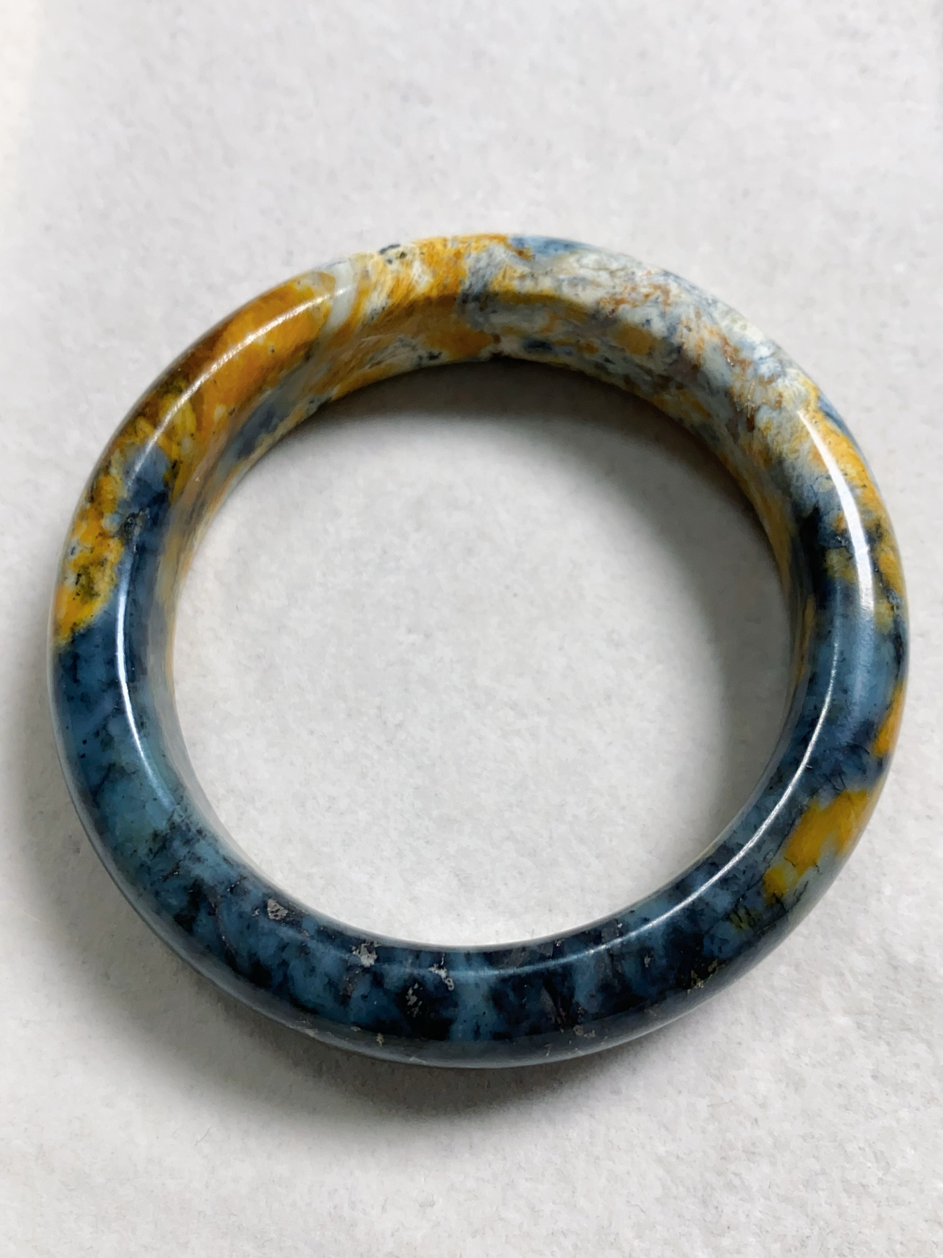 天然岫玉手镯花玉地球蓝手镯蓝色玉镯直播选货128起一物一价