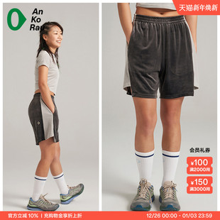 拼色丝绒宽松运动短裤 Can 女士夏季 stop AnKoRau安高若