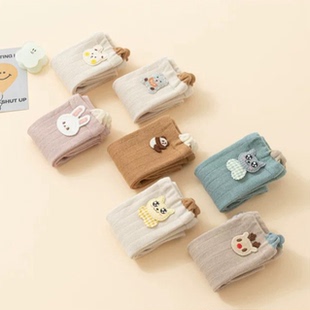 新生婴幼儿秋冬男女宝宝可爱点胶防滑长筒过膝松口不勒脚袜子