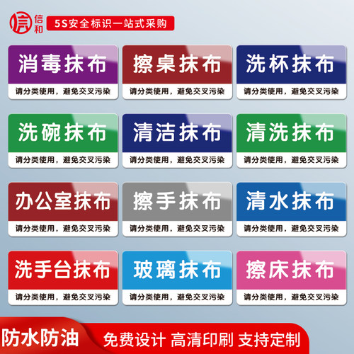 亚克力厨房工具物品分类标识全套