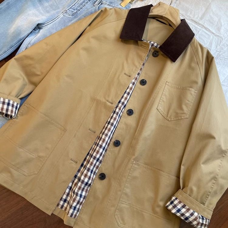 深圳南油~直接闭眼入~之家高密斜纹棉巴恩风夹克短外套女秋,女装/女士精品,短外套,淘宝优惠券,粉丝福利购,淘宝优惠卷