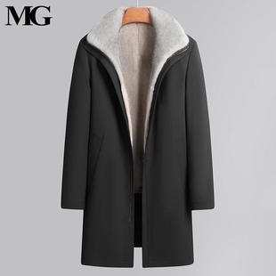 进口银兰整貂内胆中长款派克服男貂皮大衣外套立翻领尼克服冬
