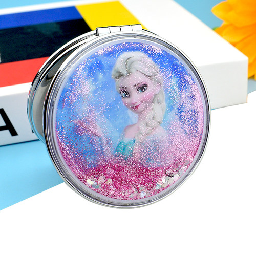爱莎公主儿童流沙镜子便捷易携带