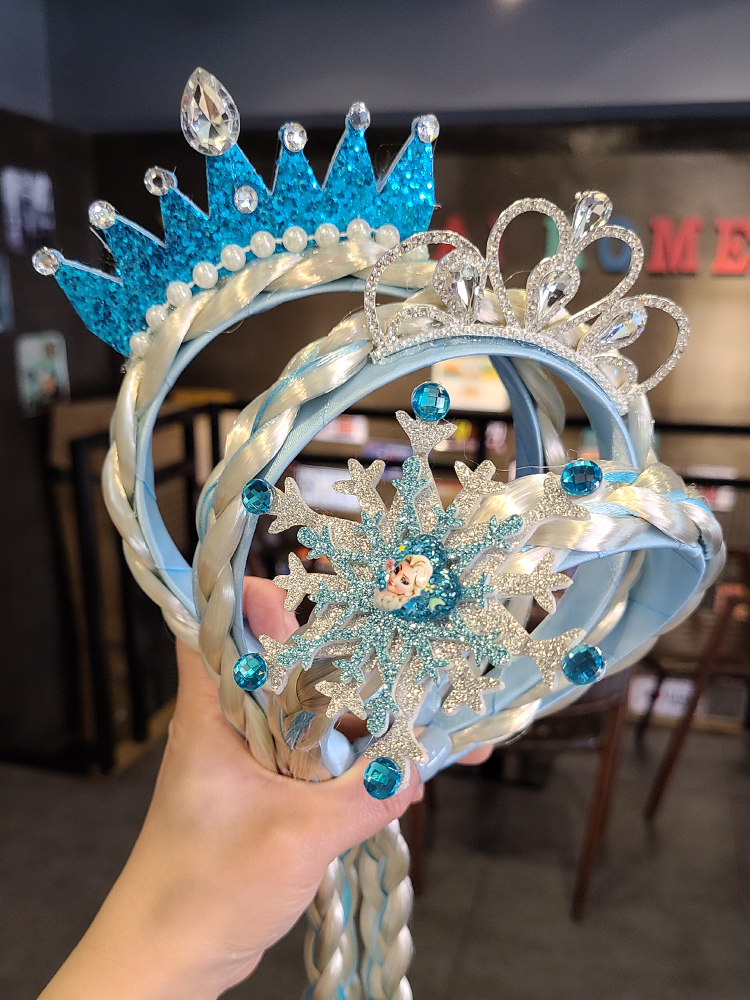 爱莎公主假辫子头饰儿童生日礼物