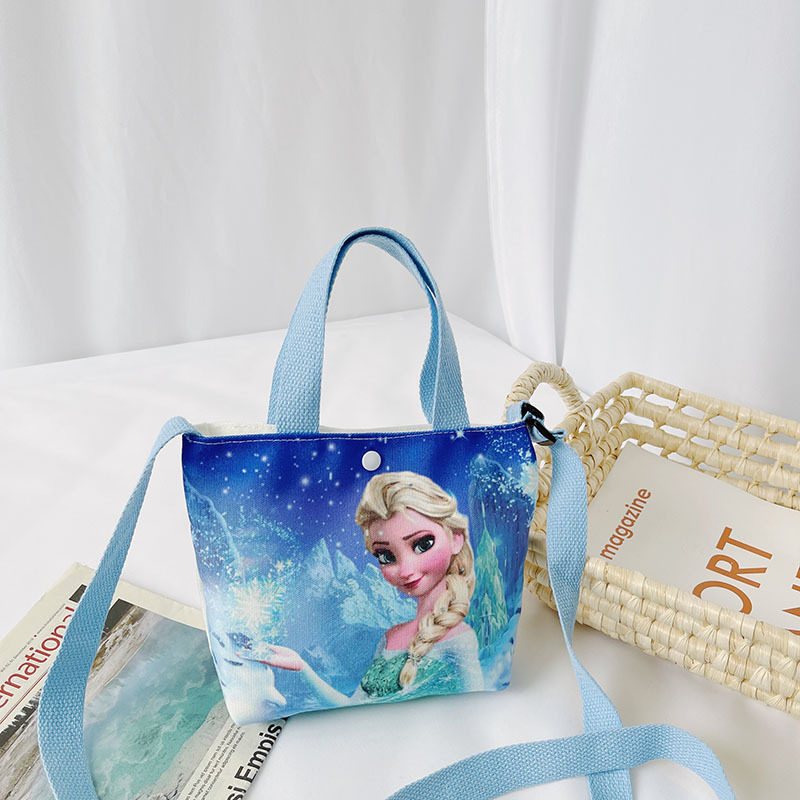冰雪奇缘儿童帆布女孩手提包韩版休闲包爱莎公主单肩包elsa斜挎包