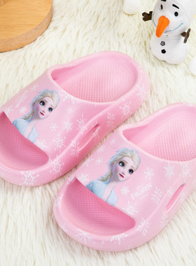 迪士尼儿童凉拖鞋子女童艾莎公主防滑凉鞋夏季居家鞋厚底托鞋elsa