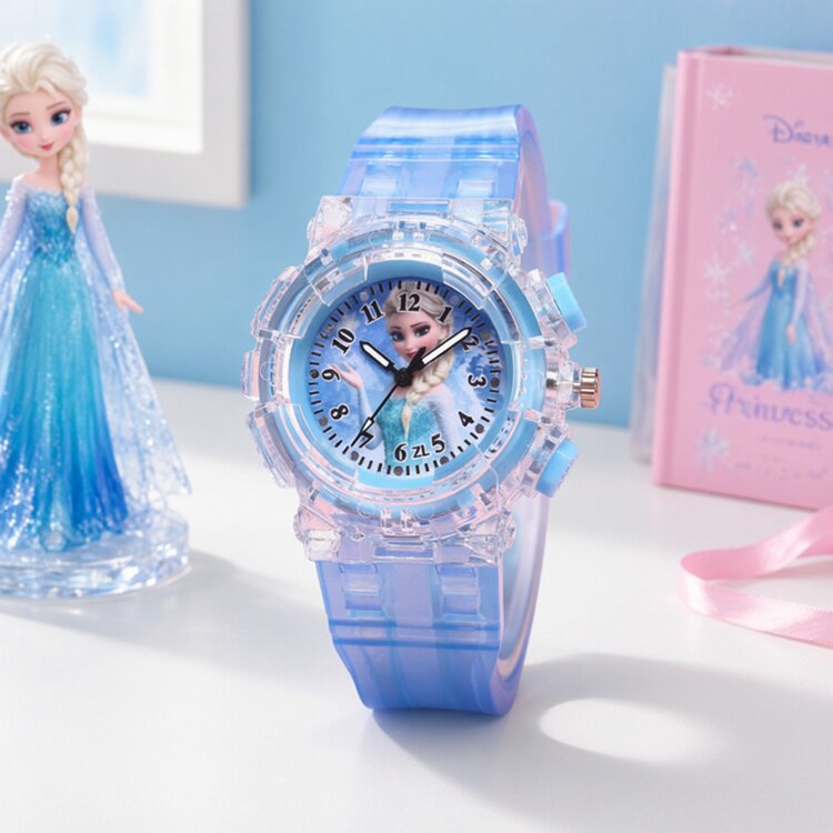 冰雪奇缘儿童手表可发光女孩电子表爱莎公主装饰手表生日礼物elsa