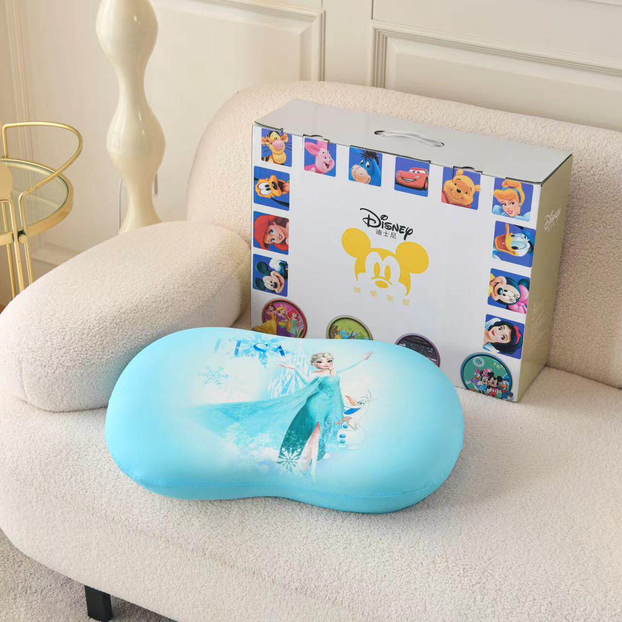 爱莎公主儿童枕头女孩记忆枕头elsa凉感丝护颈舒适枕芯套装礼物