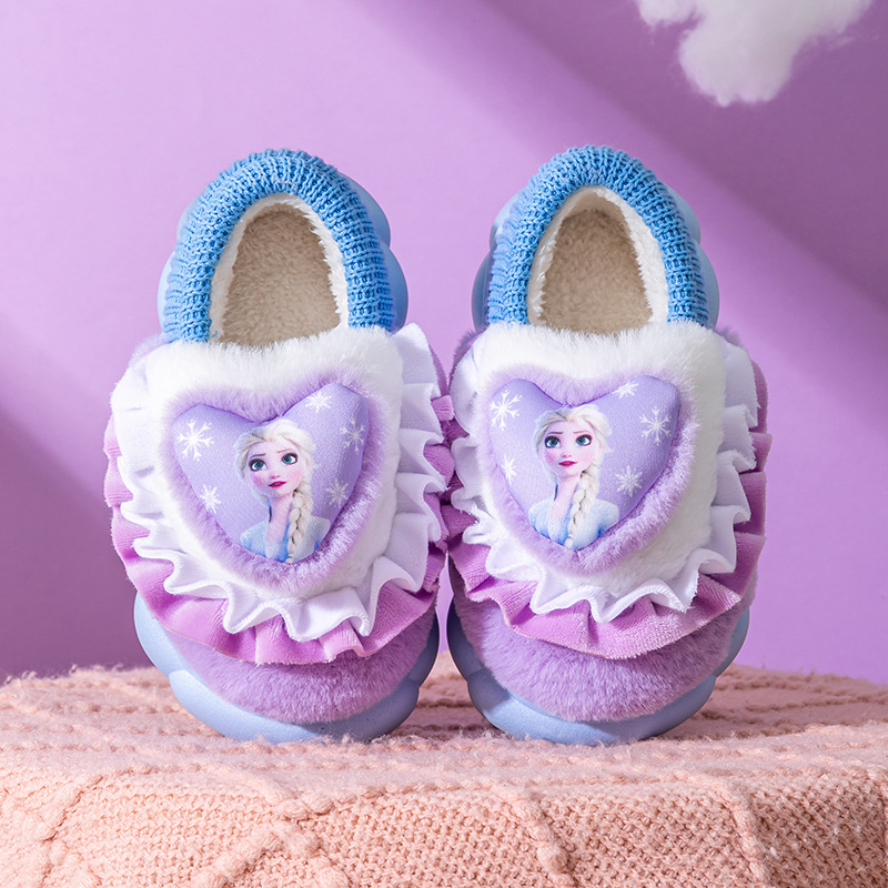 爱莎公主儿童棉拖鞋女童
