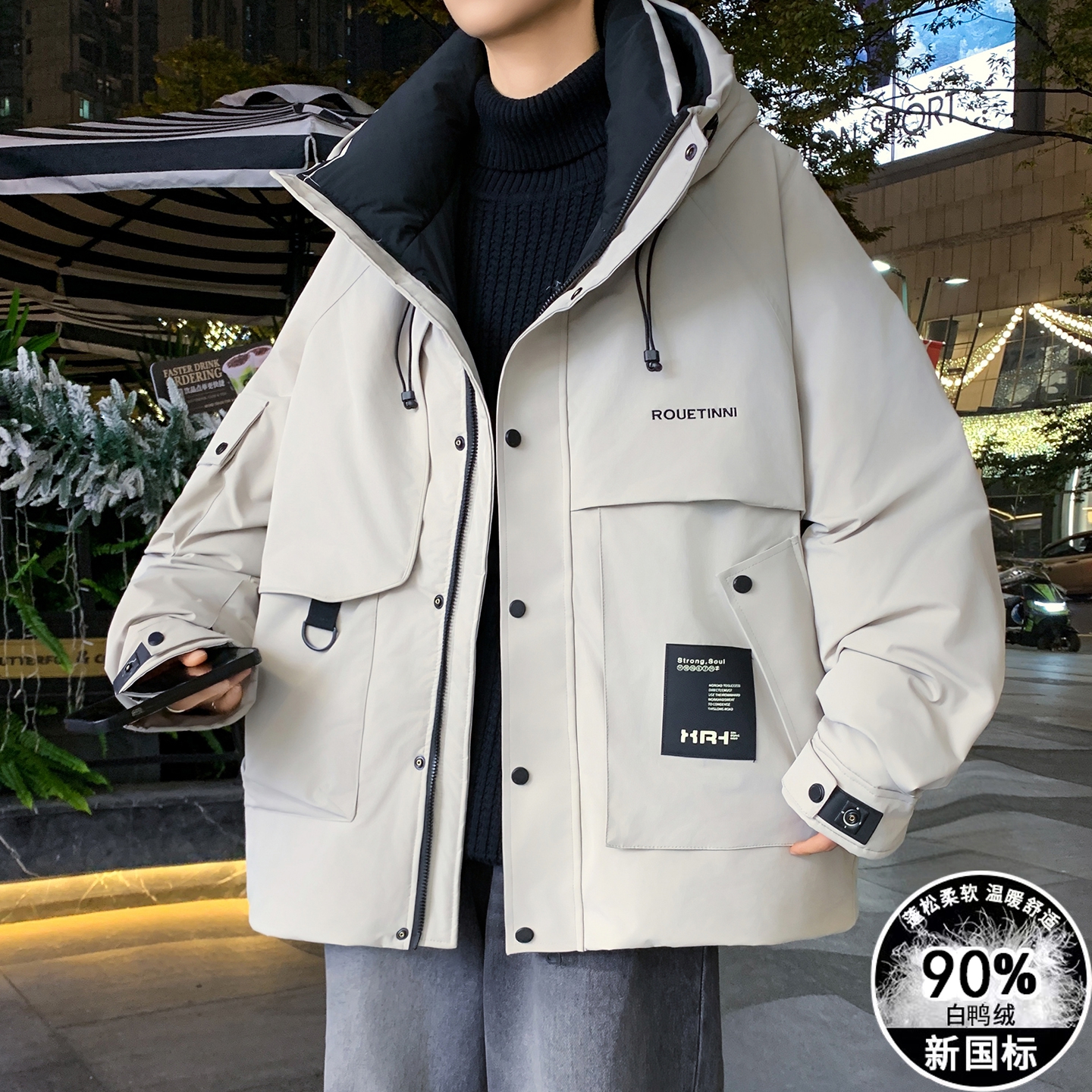 冬季潮流宽松羽绒服大童男装外套